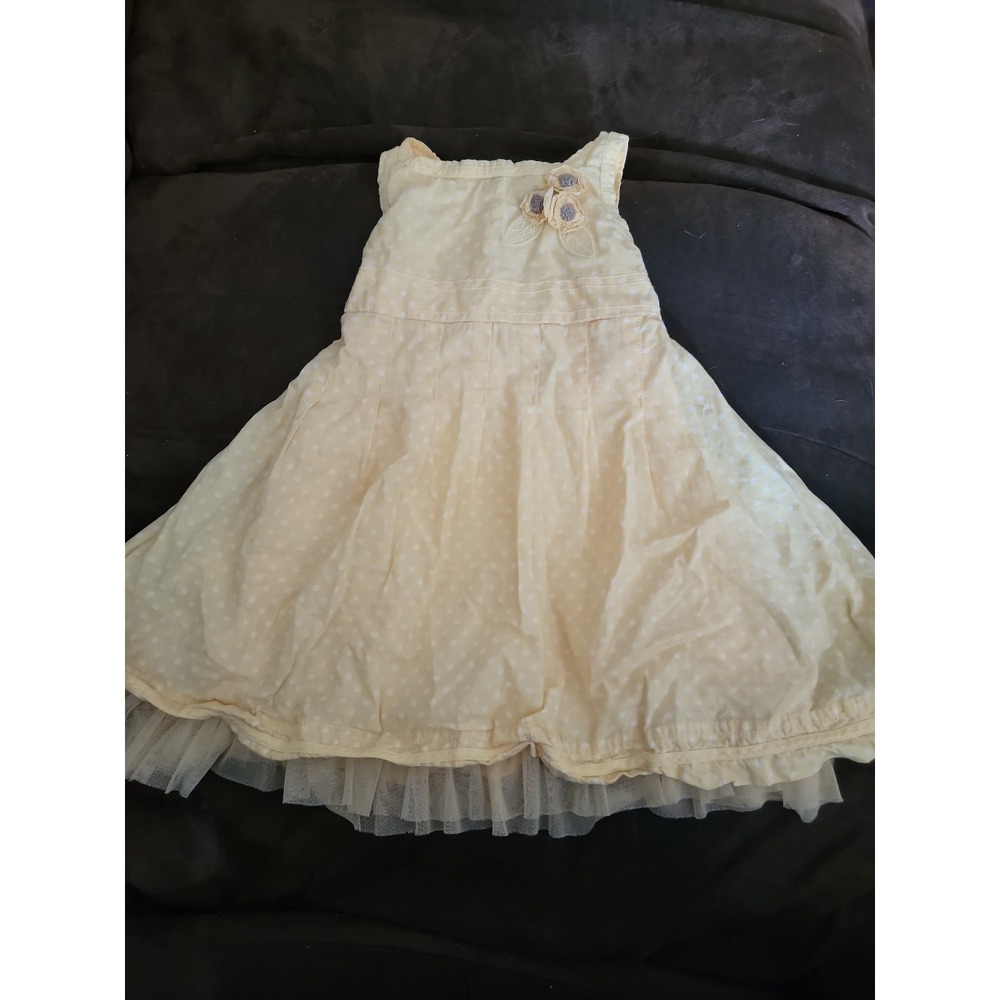 Laura ashley yellow polka dot floral dress size‎ 18 months